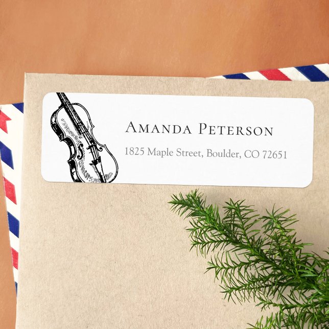 Violin Illustration Violinist Return Address (Creator Uploaded)