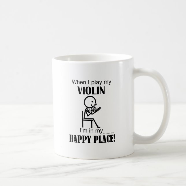 Violin, I'm In My Happy Place Coffee Mug (Right)
