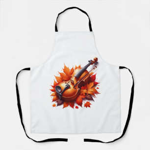 Violin in the bed of leaves apron
