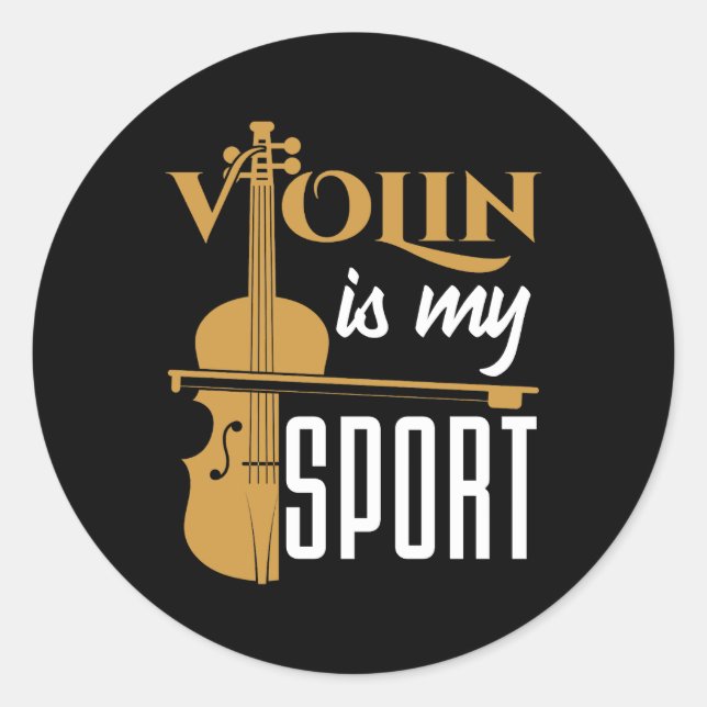 Violin Is My Sport Classic Round Sticker (Front)