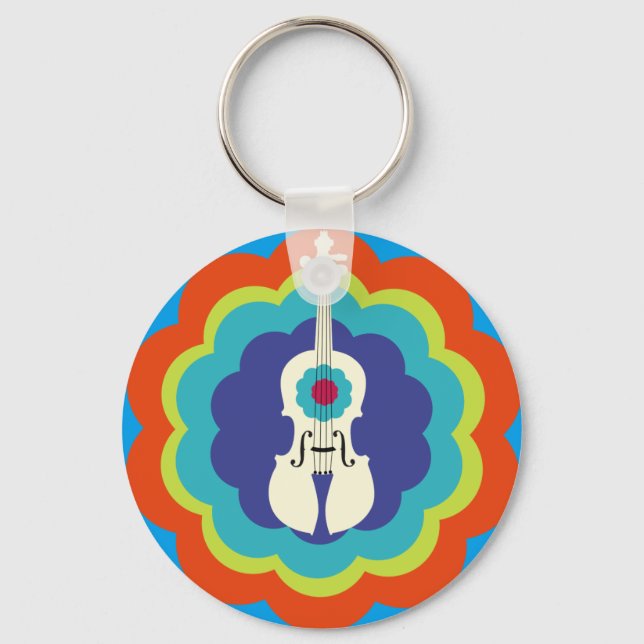 Violin Key Chain -- 60s Colour Burst (Front)