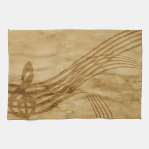 Violin key tea towel