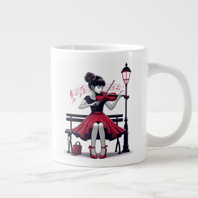 Violin Large Coffee Mug (Right)