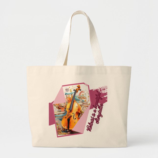 Violin Large Tote Bag (Front)