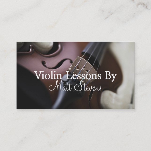 Violin Lessons Music Instructor Business Card (Front)