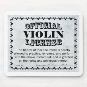 Violin License Mouse Pad