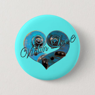 violin love 6 cm round badge