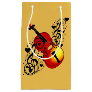 Violin,Lover art heart_ Small Gift Bag