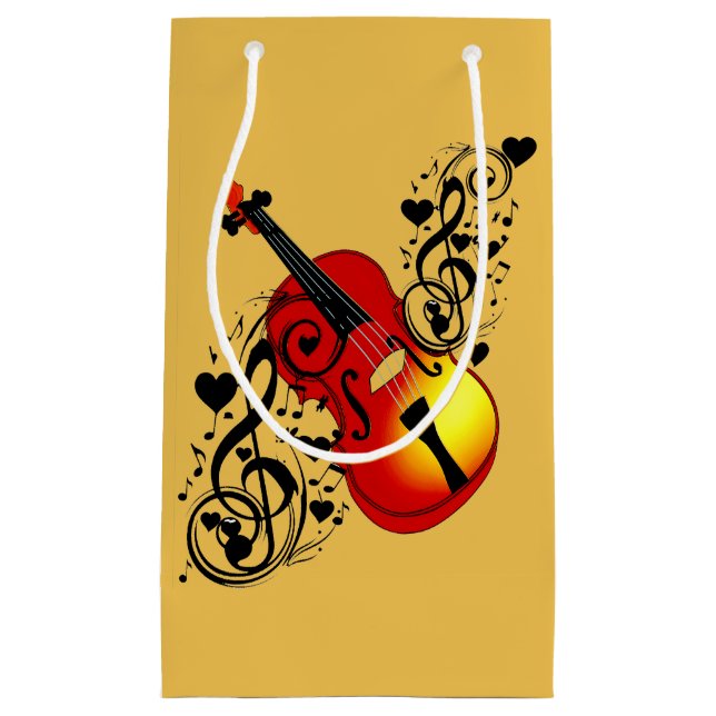 Violin,Lover art heart_ Small Gift Bag (Front)
