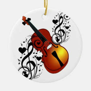 Violin,Lover at Heart_ Ceramic Tree Decoration