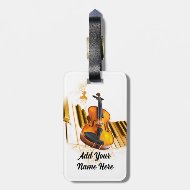 Violin,Lover at Heart_ Luggage Tag (Back Vertical)