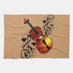 Violin,Lover at Heart_ Tea Towel