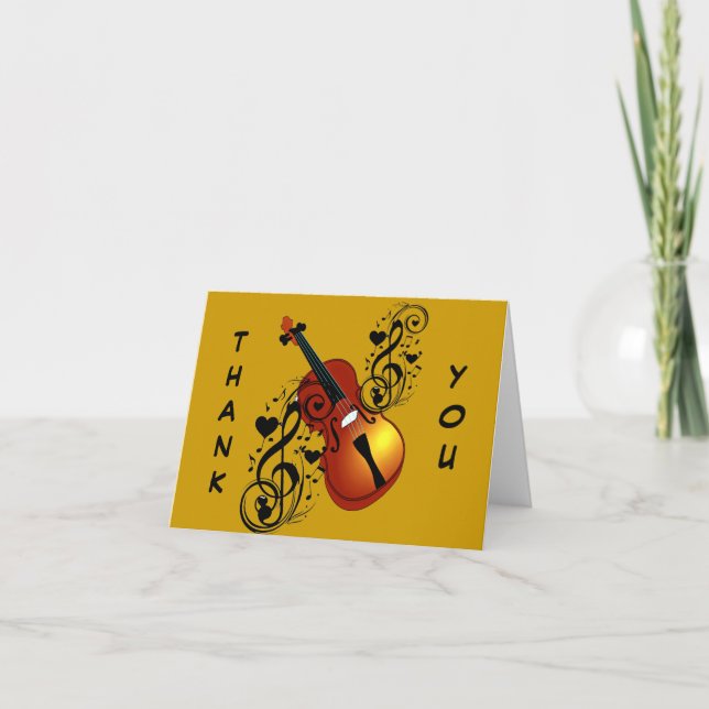 Violin,Lover at Heart_ Thank You Card (Front)