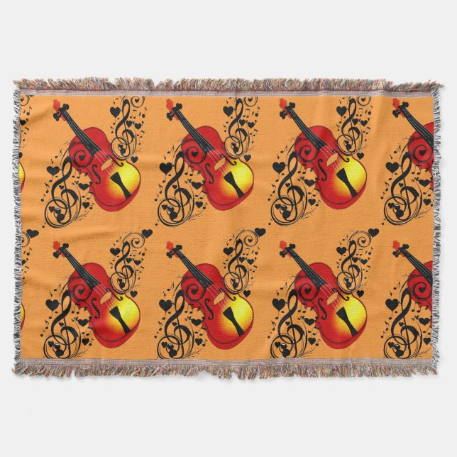 Violin,Lover at heart_ Throw Blanket (Front)