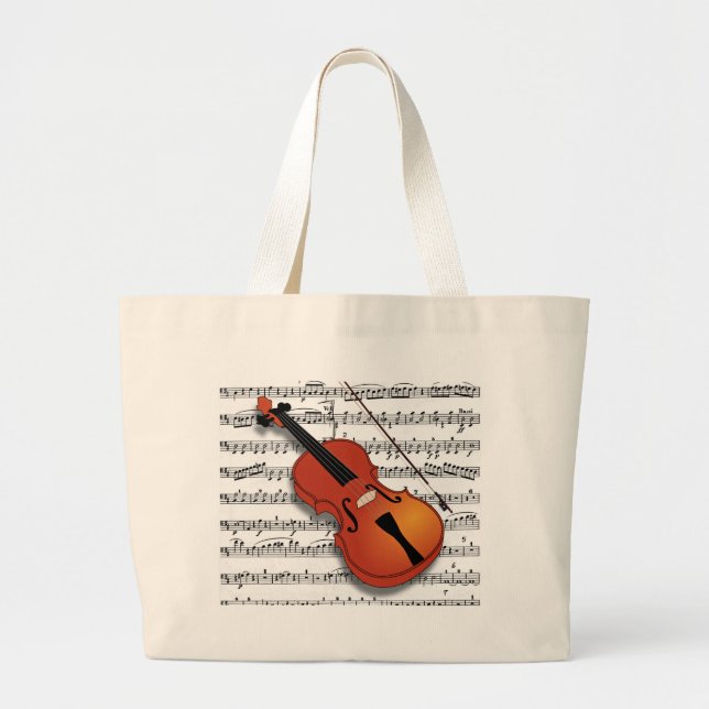 Violin Lover_ Large Tote Bag (Front)