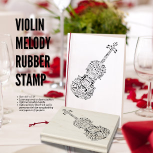 Violin Melody Rubber Stamp