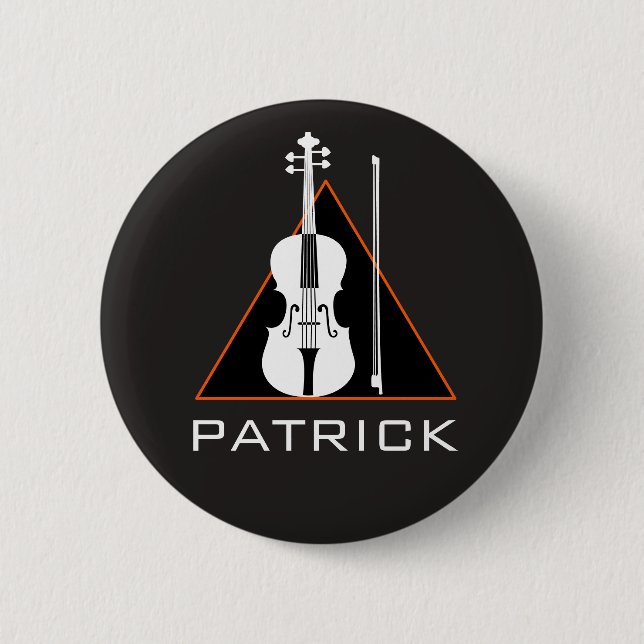 Violin minimal negative space Modern Violinist 6 Cm Round Badge (Front)