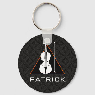 Violin minimal negative space Modern Violinist Key Ring