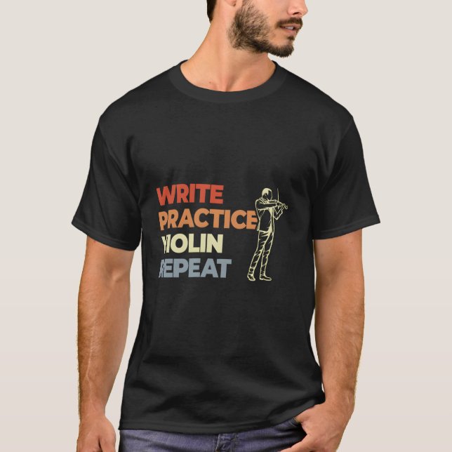 Violin Motivation Vintage Look Violin Player T-Shirt (Front)