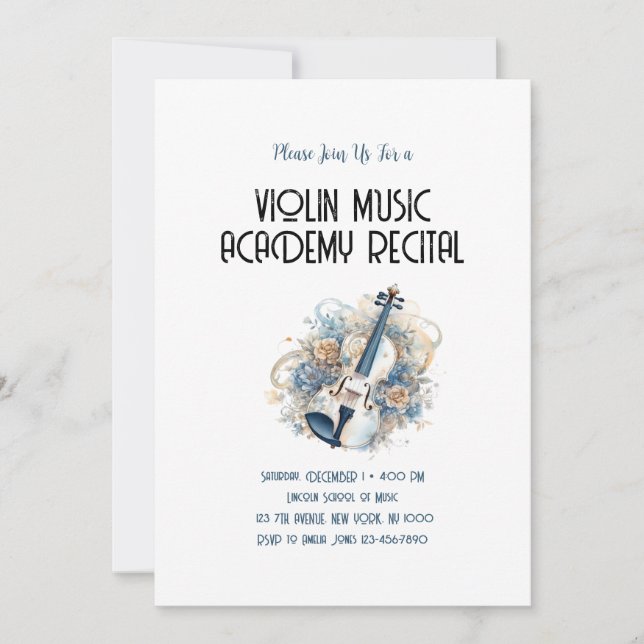 Violin Music Academy Special Annual Recital Invitation (Front)