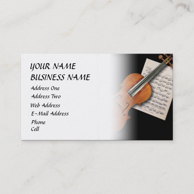 Violin - Music Business Card (Front)