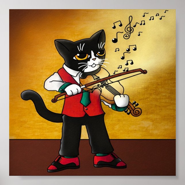 Violin Music Cat Poster (Front)