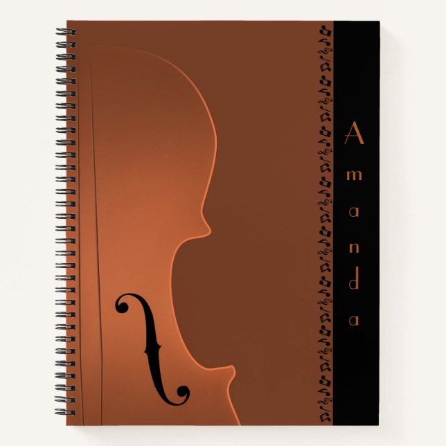Violin Music Instrument (large) Spiral Notebook (Front)