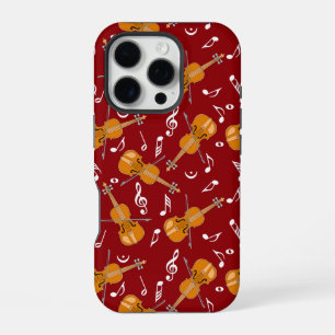 Violin Music Note Pattern iPhone 16 Pro Case