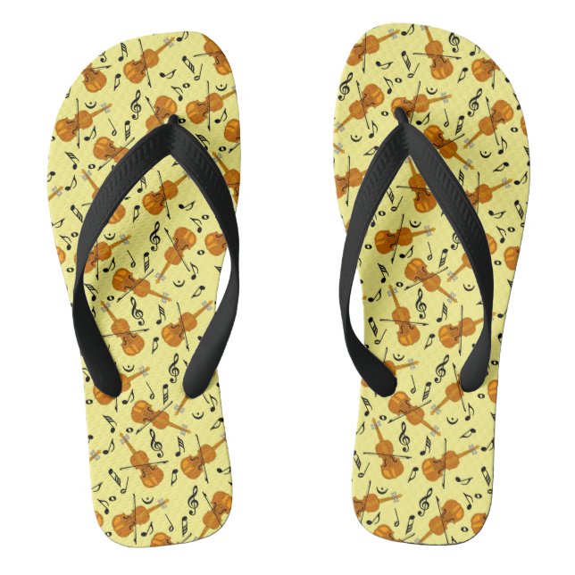 Violin Music Note Pattern Jandals (Footbed)