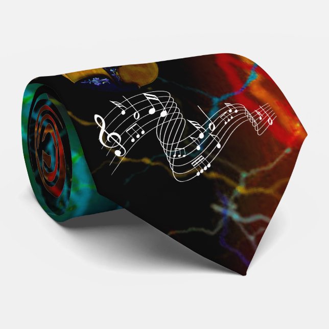 VIOLIN & MUSIC NOTES-2 NECK TIE (Rolled)
