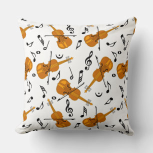 Violin Music Notes Cushion