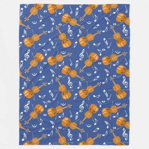 Violin Music Notes Fleece Blanket