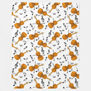 Violin Music Notes Fleece Blanket