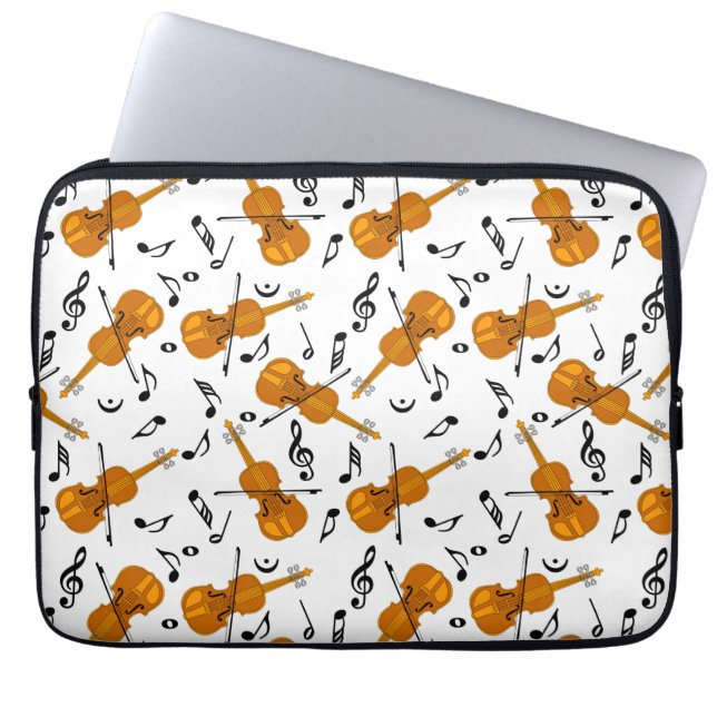 Violin Music Notes Laptop Sleeve (Front)