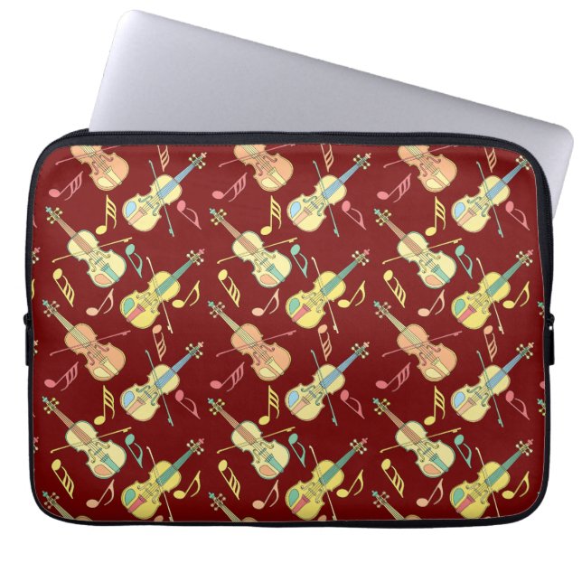 Violin Music Notes Laptop Sleeve (Front)