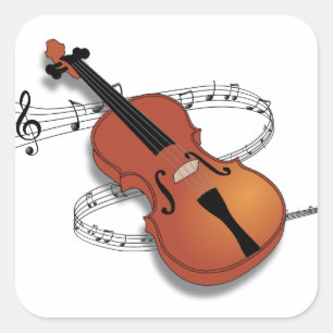 Violin Music Square Sticker
