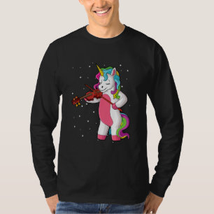 Violin music unicorn fiddle string instrument fidd T-Shirt