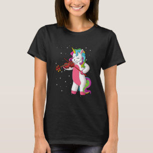Violin music unicorn fiddle string instrument fidd T-Shirt