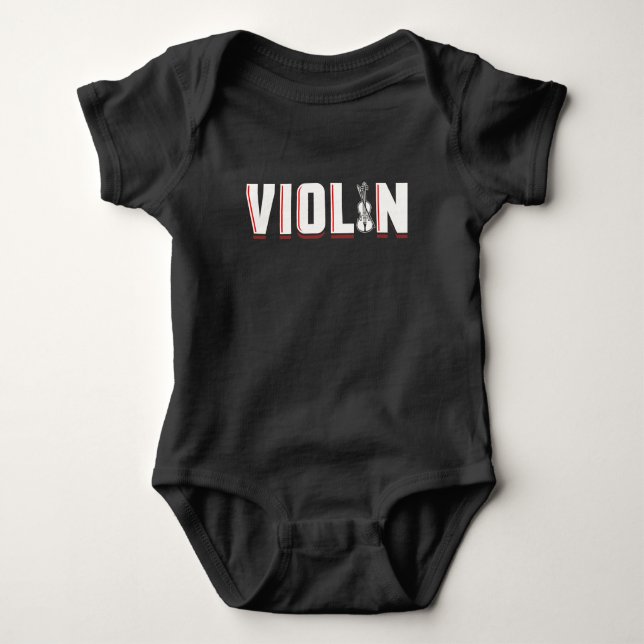 Violin Musical Instrument Baby Bodysuit (Front)