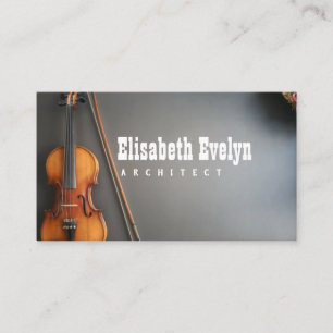 violin musical on blue background with copy space business card