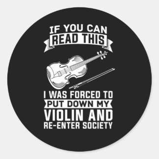 Violin Musician Fiddle Player Orchestra Violinist Classic Round Sticker