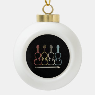Violin Musician Music Ceramic Ball Christmas Ornament