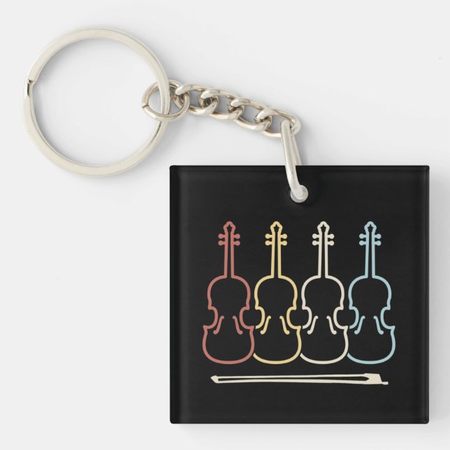 Violin Musician Music Key Ring (Front)