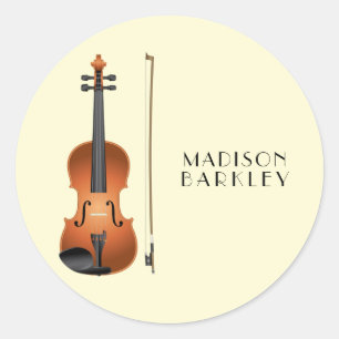 Violin Musician Teacher String Orchestra Classic Round Sticker