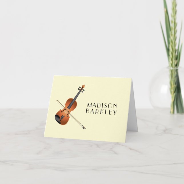 Violin Musician Teacher String Orchestra Note Card (Front)