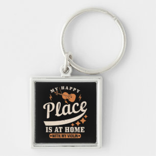 Violin - My Happy Place Is At Home Key Ring