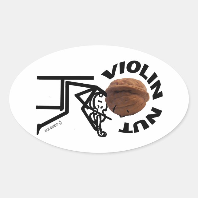 Violin Nut Oval Sticker (Front)