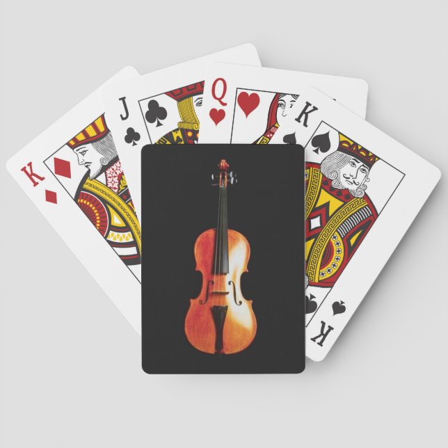 Violin on Charcoal Background Playing Cards (Back)