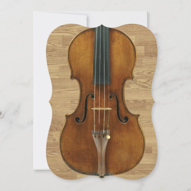 Violin on Wood Panels Recital Invitation (Front)
