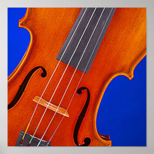 Violin or Viola Poster Blue Background